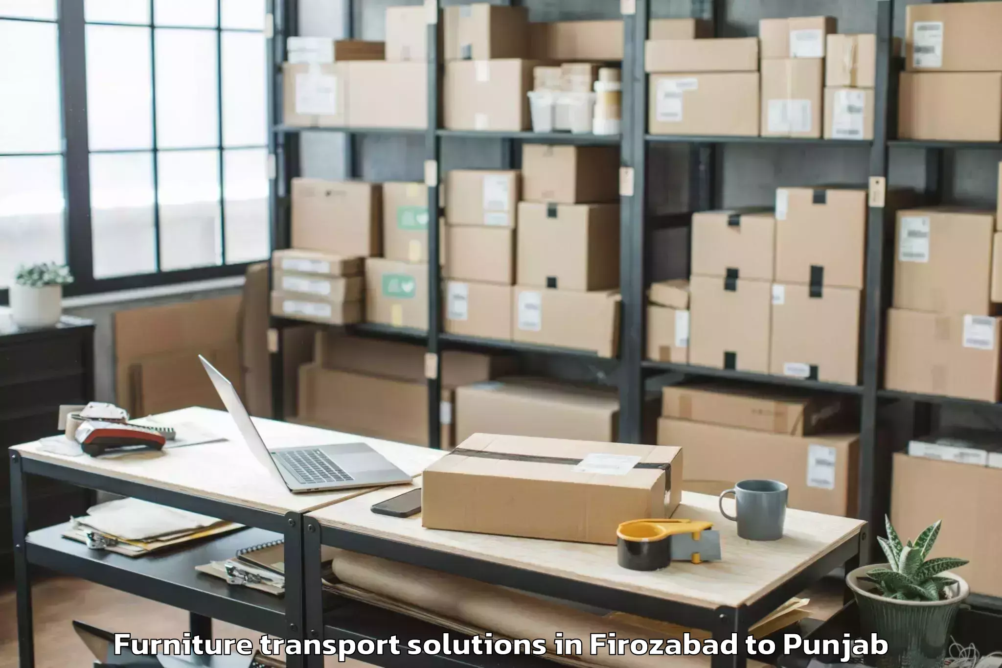 Reliable Firozabad to Adampur Jalandhar Furniture Transport Solutions